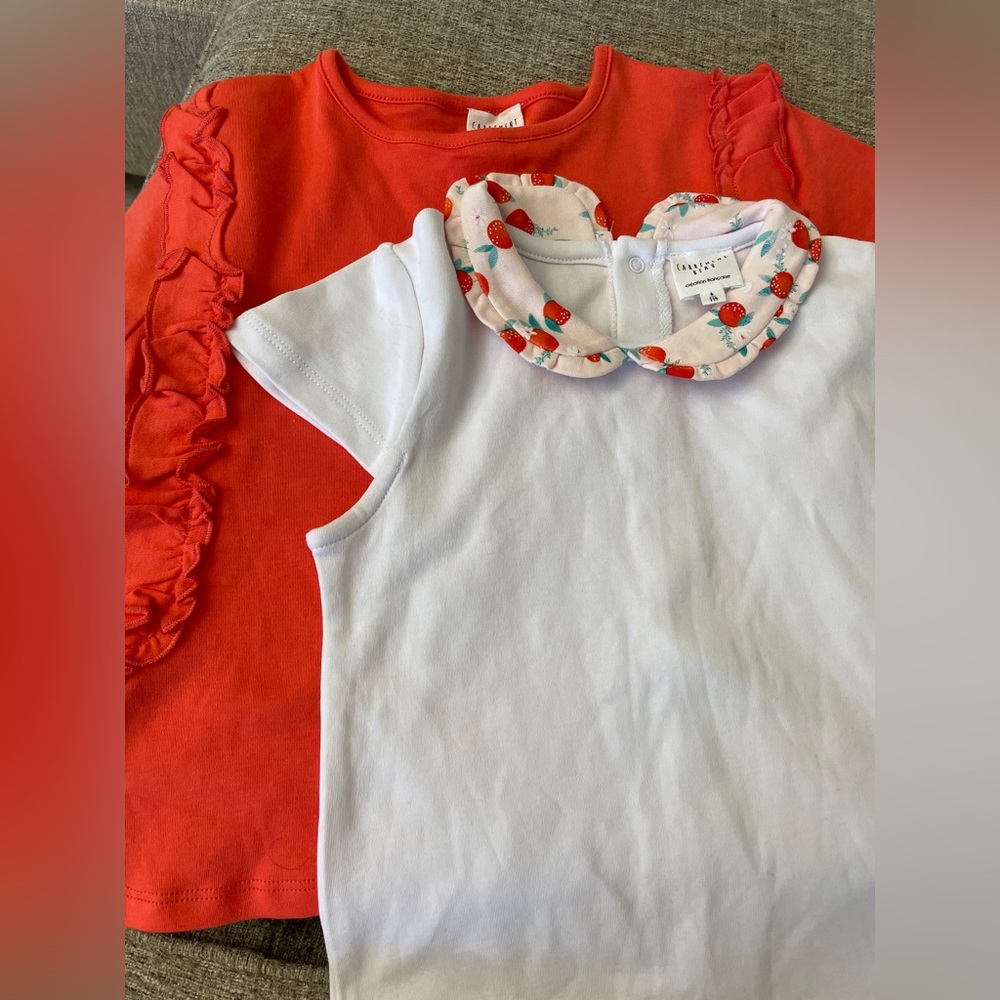 Buddle, New carrement beau,Red and White Kids Shirts Set/ little girl 6T,116cm